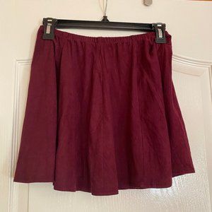 Brandy Melville Burgundy Velvety Skirt